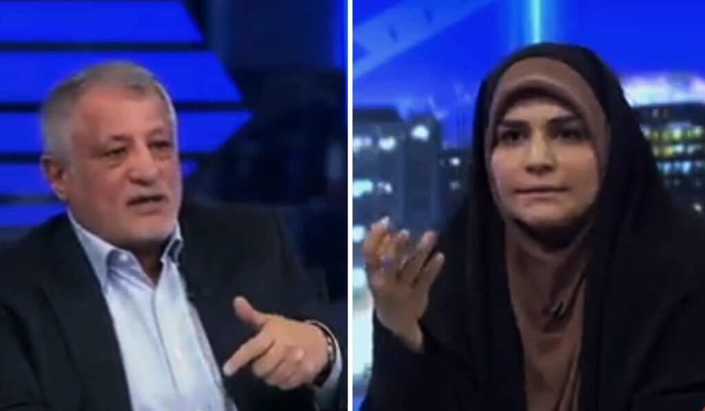 بگو مگوی خانم مجری با محسن هاشمی در دو مناظر متفاوت و زنده شبکه خبر وايرال شد (ويدئو)