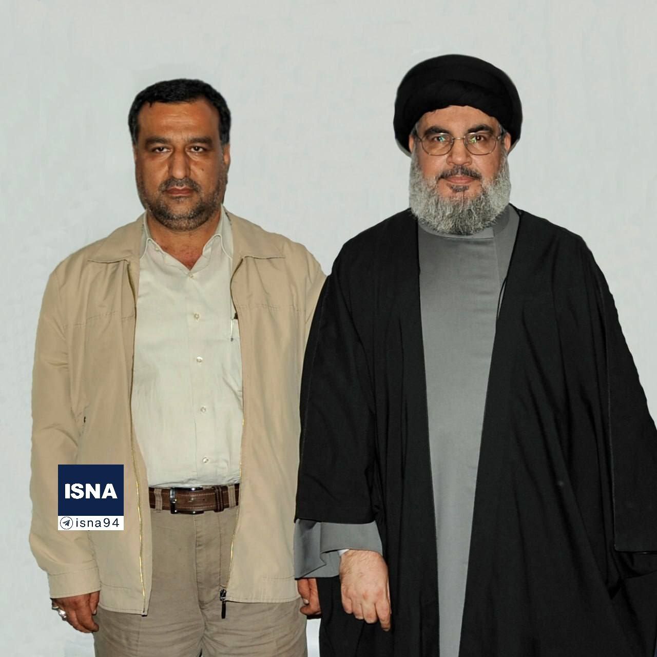 سیدحسن نصرالله دبیرکل حزب الله لبنان و شهید سیدرضی موسوی (عكس)