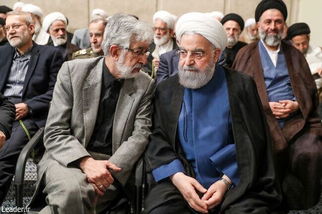 همنشینی حسن روحانی و حدادعادل در دیدار با رهبری (عکس)