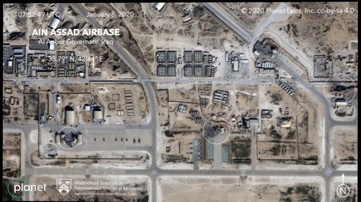 رسمى: اولین تصویر ماهواره‌ای از پایگاه عین‌ الاسد پس از انتقام‌ موشکی سپاه (عكس)