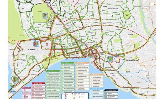 نقشه خطوط اتوبوس آنتالیا