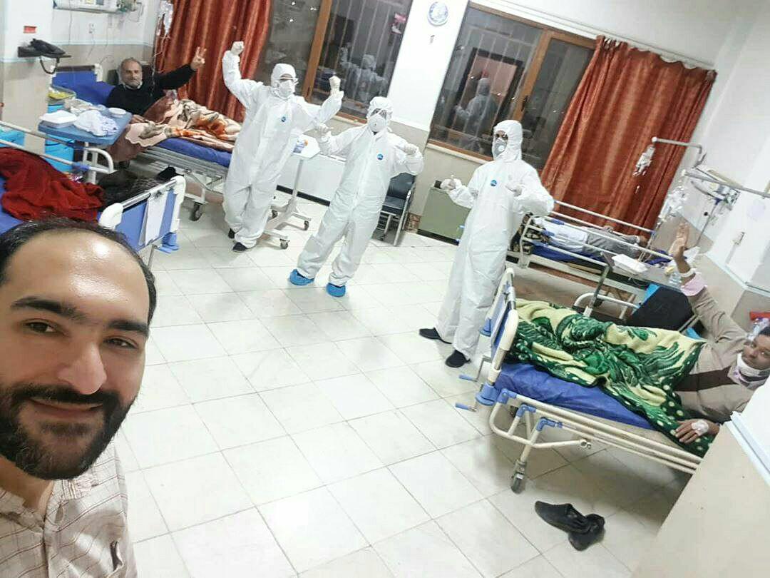 تصویری جالب و امیدبخش از روحیه بیماران کرونایی و پرستاران در بیمارستان مسیح دانشوری