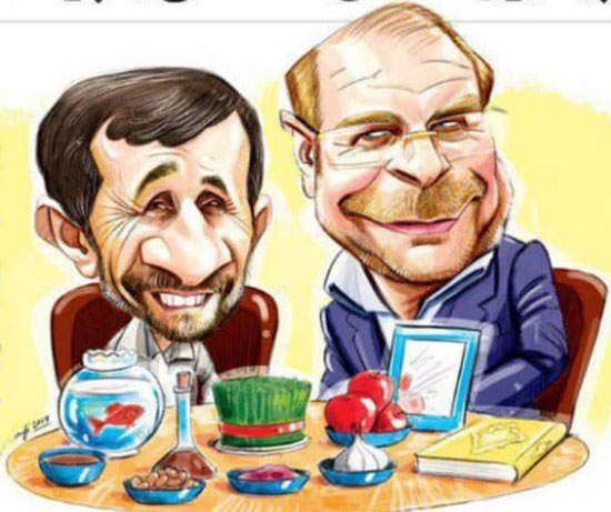 این هم تصویر دیدار قالیباف و احمدی‌نژاد!