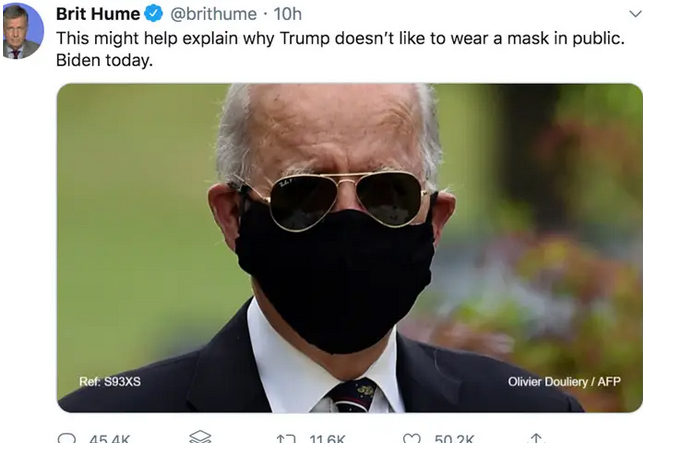 ترامپ ماسک زدن 