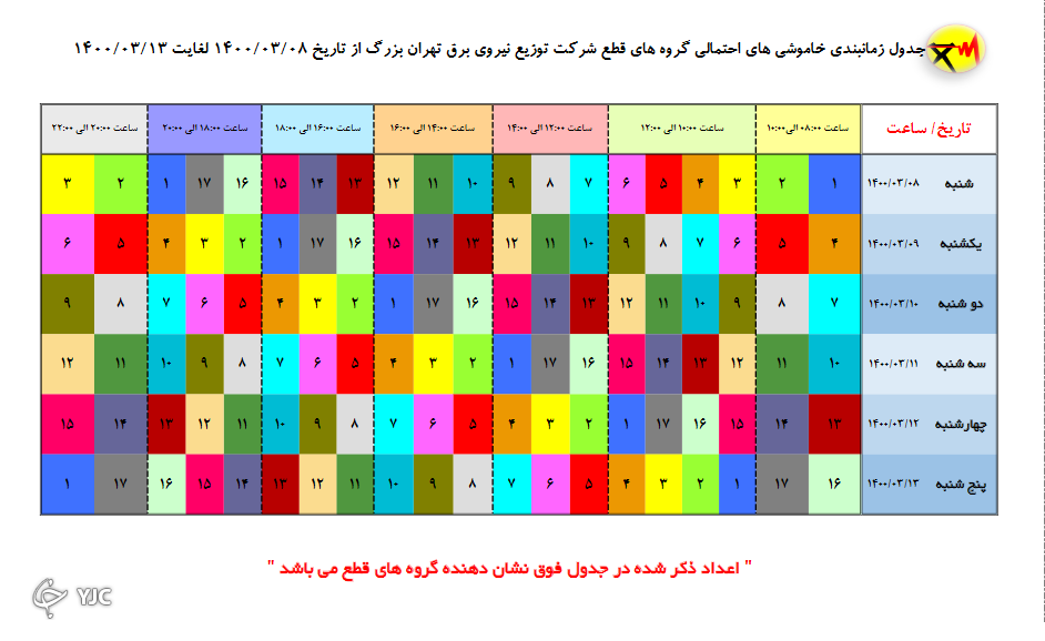 زمانبندی قطع برق در مناطق مختلف پایتخت از ساعت ۱۴ تا ۱۶