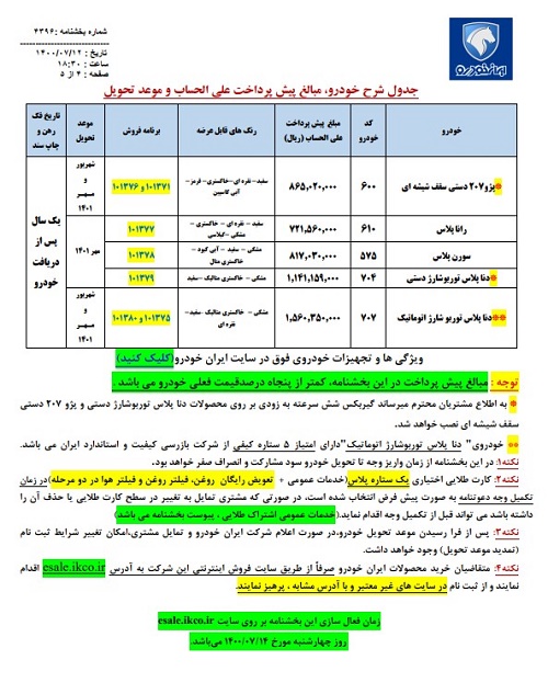 پیش فروش ۵ محصول ایران خودرو از امروز چهارشنبه (+ قیمت و جزئیات)