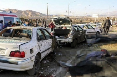 لحظه دیده نشده از انفجار اول حادثه تروریستی کرمان (ويدئو)