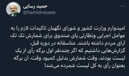 شبهه افکنی حمید رسایی درباره نتایج انتخابات مجلس در تهران