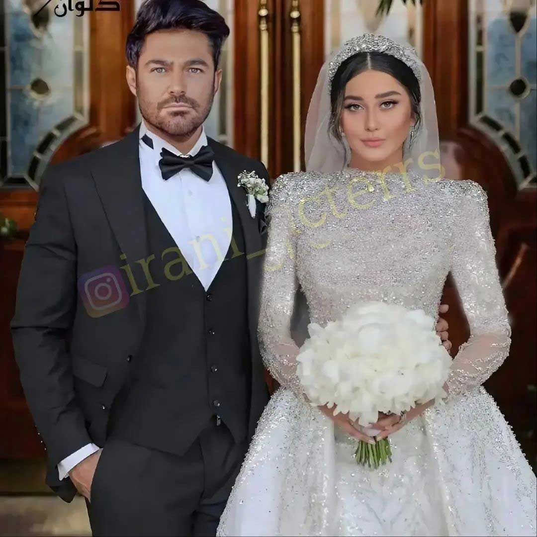 رونمایی از تصویر مشترک محمدرضا گلزار و همسرش آیسان آقاخانی با لباس عروس
