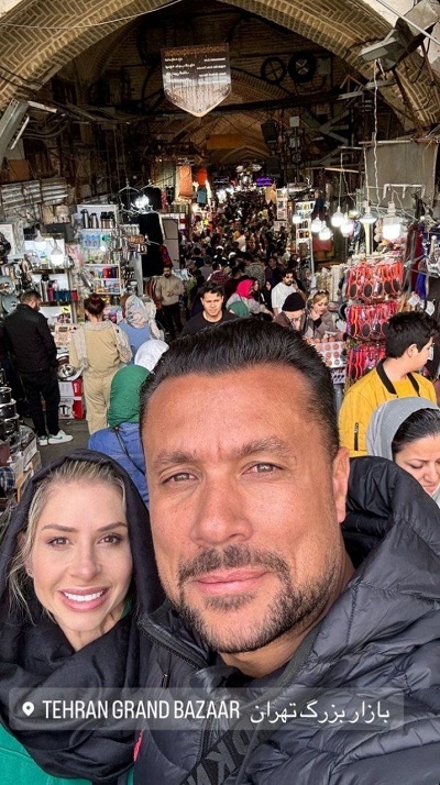 این خارجی پرسپولیس با همسرش به بازار تهران رفت (عکس)