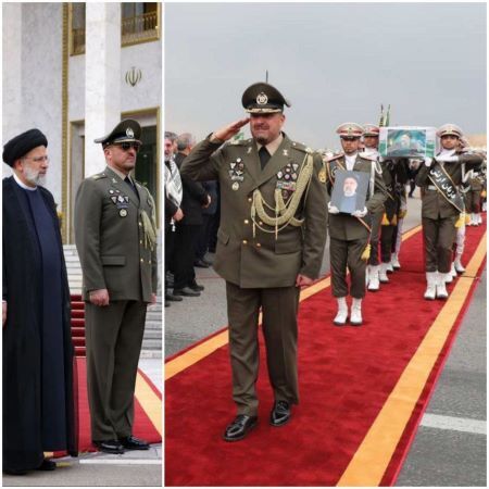اشک‌های امیر حسینی، آجودان رئیس جمهور در استقبال از پیکر رئیسی (عکس)