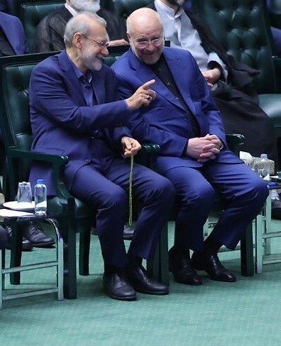 تصویر پربازدید از قالیباف و لاریجانی در افتتاحیه مجلس (عکس)