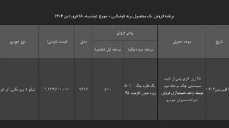 فروش فوری و فوق العاده تیکو ۸ مدیران خودرو آغاز شد + جزئیات، شرایط و قیمت