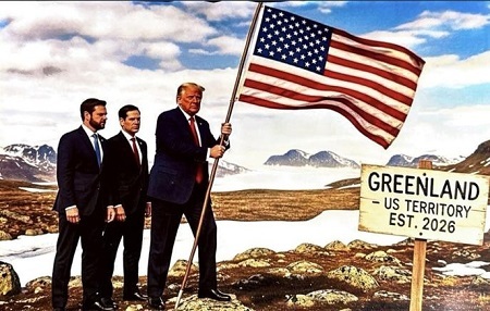 ترامپ با انتشار تصویری جنجالی بر تصاحب گرینلند پافشاری کرد+ عکس