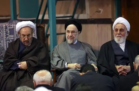 همنشینی خاتمی و ناطق نوری در یک مراسم ختم (عکس)