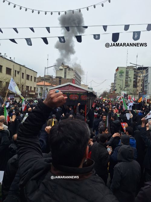 واکنش شجاعانه مردم تهران به حمله هوایی در محدود راهپیمایی روز قدس (ویدئو و عکس)