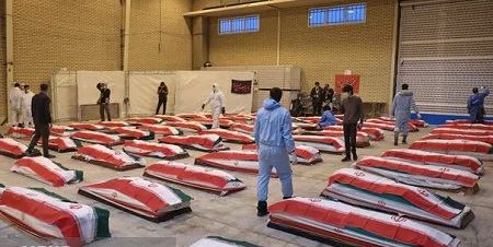 ورود پیکر شهدای ناو دنا به بهشت زهرا+ عکس