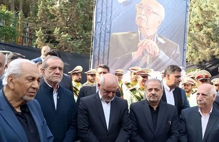 مراسم تشییع پیکر «ناصر قفلی» با حضور پزشکیان + عکس