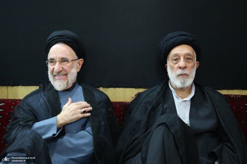 خاتمی، جهانگیری و هادی خامنه ای در دارالزهرا (عکس)