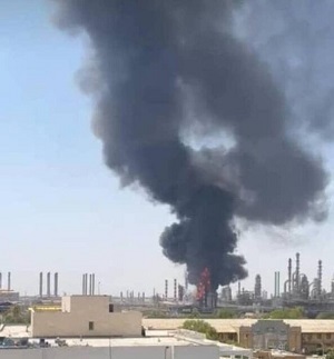 حریق در پالایشگاه نفت آبادان