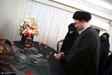 دیدار سیدحسن‌ خمینی با خانواده شهید سپهبد حسین سلامی + عکس