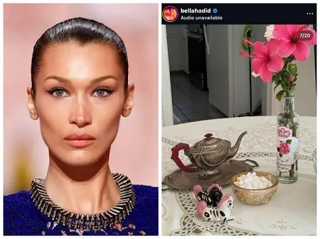 گلاب، فرش ایرانی و تخته نرد در خانه بلا حدید، سوپر مُدل جهانی (عکس) گلاب، فرش ایرانی و تخته نرد در خانه بلا حدید، سوپر مُدل جهانی (عکس)