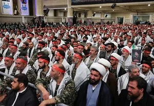 مراسم روز بسیج در حسینیه امام خمینی(ره) بدون حضور رهبر انقلاب برگزار شد+ عکس