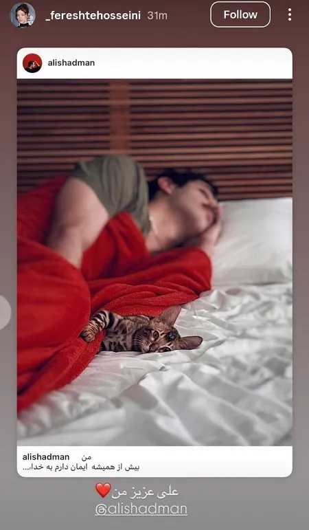 فرشته حسینی برای علی شادمان قلب گذاشت! (تصویر) فرشته حسینی برای علی شادمان قلب گذاشت! (تصویر)